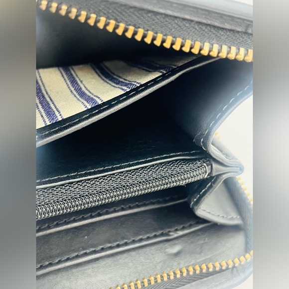 Vintage Coach Zip Around Compact Clutch 6901 Black Leather Wallet Organizer - Picture 7 of 16